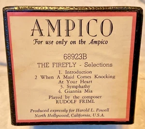 AMPICO PIANO ROLL THE FIREFLY SELECTIONS RECUT NR/MT P/B RUDOLF FRIML 68923B - Picture 1 of 3