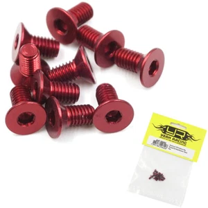 Yeah Racing Aluminum 7075 3x6mm Hex Socket Flat Head Screws (10pcs) Red - Picture 1 of 1