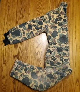 Vintage Coveralls Sz 12/14 Regular Camouflage Camo Hunting Overalls Kids 70s 80s - Picture 1 of 23