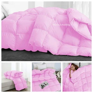 Edredón 300 GSM Plumón Alternativo 100% Algodón Rosa Sólido - Imagen 1 de 12
