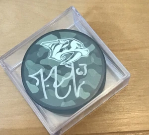 Autograph Mike Ribeiro Nashville Predators Hockey Puck  Camouflage #63 Limited - Picture 1 of 7