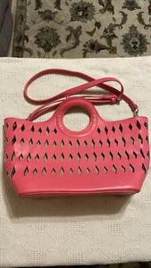 Free People Pink Leather Womens Shoulder Bag Purse 12 Wide 8 Tall Going Out - Picture 1 of 12