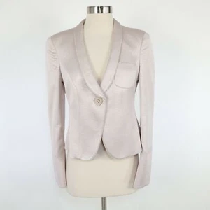 Emporio Armani Blazer Jacket Womens IT42 US4/6 Ivory Rose Shawl Collar - Picture 1 of 12