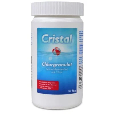 CRISTAL Chlorgranulat schnell löslich 1,0 kg für Pool Spa Whirlpool Schwimmbad