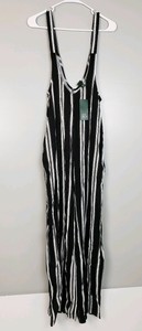 monochrome stripe jumpsuit