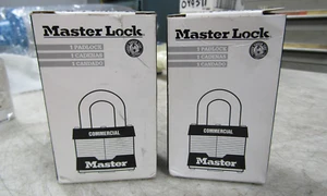 💥2) NEW MASTER LOCK LAMINATED STEEL PADLOCK W/ KEYS NO. 5 LOT OF 2 - Picture 1 of 7