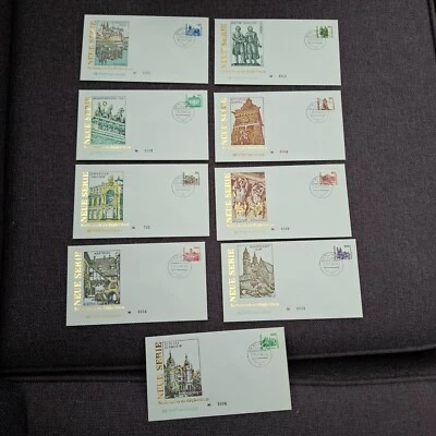 DDR (Germany) 1990 set architecture stamps (Michel 3344/52) nice used on illustr - Image 1 of 3