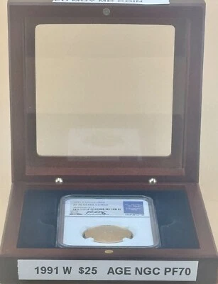 1991-P $25 American Gold Eagle  NGC PF 70  SIGNED BY ED MOY - Image 1 of 4