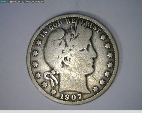 1907  Barber Half Dollar ( 23-217 12m1 ) Cover