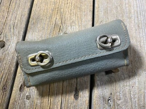 VINTAGE ANTIQUE BIKE BICYCLE SADDLE BAG TOOL BAG LEATHER TOOL POUCH FOR SEAT USE - Picture 1 of 5