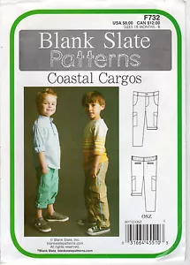 NEW UNCUT Blank Slate Sewing Pattern # F732 "Coastal Cargos" Sizes 18 months - 8 - Picture 1 of 6