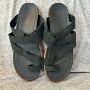MERRELL Black Leather Slide Sandals, Women's Size 9, EUC - Picture 1 of 8