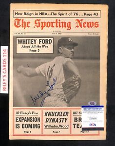 Whitey Ford Signed Full May 1967 The Sporting News Magazine (PSA)