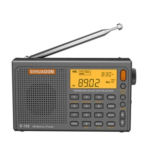NEW SIHUADON R-108 FM AM Portable Radio Digital SW/LW/MW/AIR/DSP Receiver Gifts - Zdjęcie 1 z 12