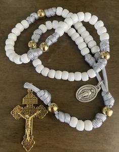 Rosario Católico Paracord, Medalla Milagrosa Rosario, Rosario Duradero Hecho a Mano - Imagen 1 de 4