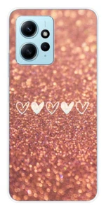 Coque en silicone imprimée compatible Xiaomi Redmi Note 12 4G Paillettes coeur - Picture 1 of 3