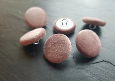 Heather Pink Velvet Fabric Covered Buttons, 14, 19, 23, 25 or 31mm in packs - Image 1 of 4