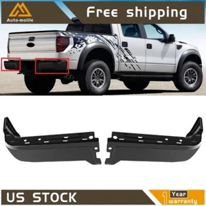Barras frontales de parachoques trasero izquierda y derecha de acero negro para Ford F150 2009 2010-2014 - Imagen 1 de 10