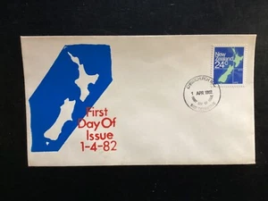 NZ 1982 24c Map Definitive FDC, Timaru Stamp Centre, Chch FDI (NZF1126) - Picture 1 of 1