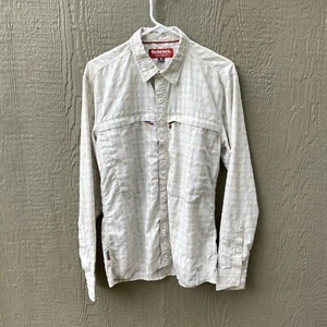 SIMMS Men's Small Button Up Long Sleeve Shirt Fishing Pockets Plaid Outdoors - Picture 1 of 10