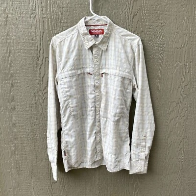 SIMMS Men's Small Button Up Long Sleeve Shirt Fishing Pockets Plaid Outdoors - Image 1 of 4