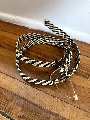 NEW Vintage 1980s Made In Italy Braided Green and White Faux Leather Belt S/M - Image 1 of 4