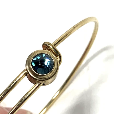 Brazalete Alex & Ani Cristal Azul Deslizable Tono Dorado Foto 1 de 4