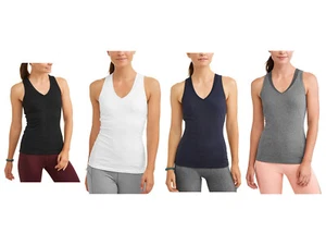 Athletic Works Women's V-Neck Racerback Tank Top with Back Mesh - Picture 1 of 9