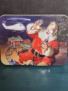 Coca-Cola SANTA Embossed Collectible TIN 2 Deck Playing Cards Decks Complete - Picture 1 of 6