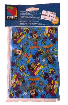 Paquete de 40 bolsas de botín y corbatas rojas vintage de Mickey Mouse de Disney SELLADAS Foto 1 de 2