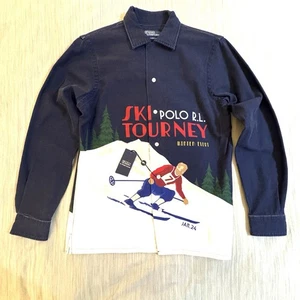 Camisa Polo Ralph Lauren Calce Clásico Estampado Esquí Arte Campamento Abotonada - Imagen 1 de 17