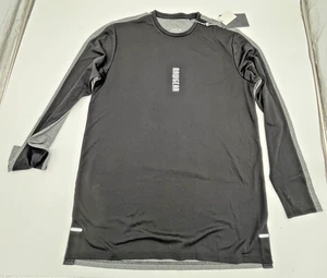 NWT RawGear Men's Athletic Stretch Long Sleeve Shirt Black Size Medium - Picture 1 of 3