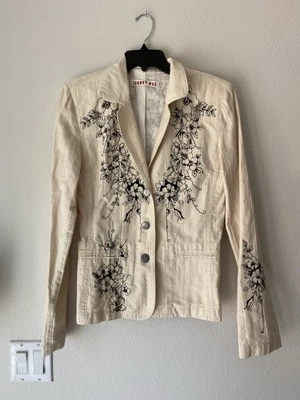 Johnny Was Embroidered Blazer Jacket Boho Sz M - Image 1 of 2