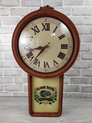 Large Miller Beer Plank Road Brewery Illuminated Clock Lighted Bar Sign - 1980s - Image 1 of 4