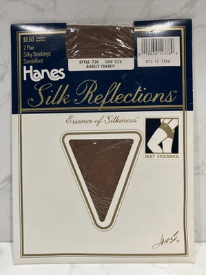 Medias sedosas vintage Hanes Silk Reflections, estilo 726 talla única, 2 pares Foto 1 de 4