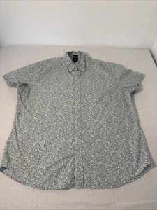 J. Crew Flex Washed Button Down Kurzarm Hemd Herren XXL Grün Floral Slim Fit - Bild 1 von 8