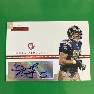 Dante Ridgeway 2005 Topps Pristine Personal Endorsements Auto LTD #648/1500 - Image 1 of 3