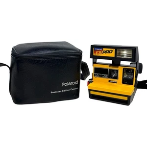 Vintage Polaroid Job Pro 600 Instant Film Camera Yellow With Bag TESTED WORKING - Picture 1 of 12