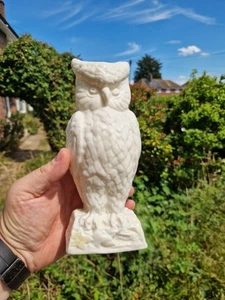 Vintage BELLEEK Ireland Owl Vase Sculpture Bird Figure 7.5" - Picture 1 of 8