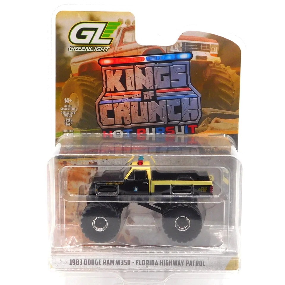 1983 Dodge Ram W350 Florida Hwy Patrol Kings of Crunch Hot Pursuit 1:64 Diecast - Image 1 of 1