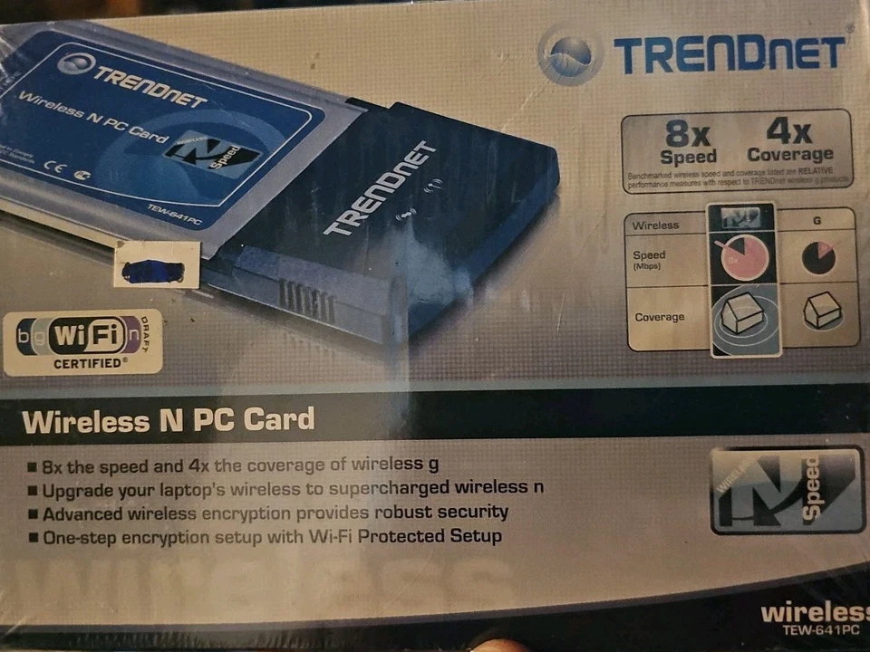 Trendnet TEW-641 Wireless N PC Card  WIFI 8x Speed 4x Coverage NEW - Image 1 of 1