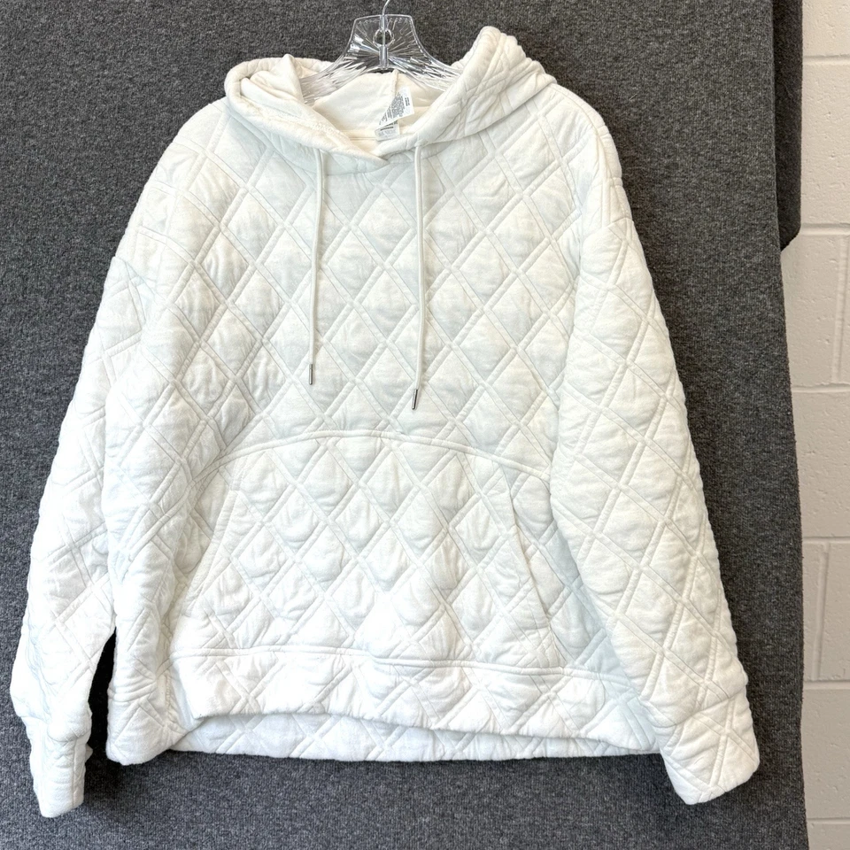 RBX Sudadera con Capucha Mujer Grande Acolchada Top Atlético Blanco Bolsillo Frontal Foto 1 de 4