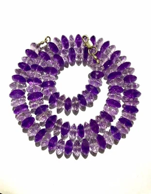 10MM Multi Color Purple Amethyst Faceted Rondelle Beads Checker Cut Gemstone  - Image 1 of 4
