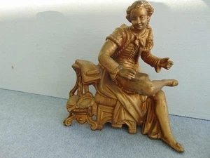 ANTIGUO RELOJ ANTIGUO DE ESTANTE DE MANTO FIGURATIVO ESTATUA JOVEN/NIÑO - Imagen 1 de 11