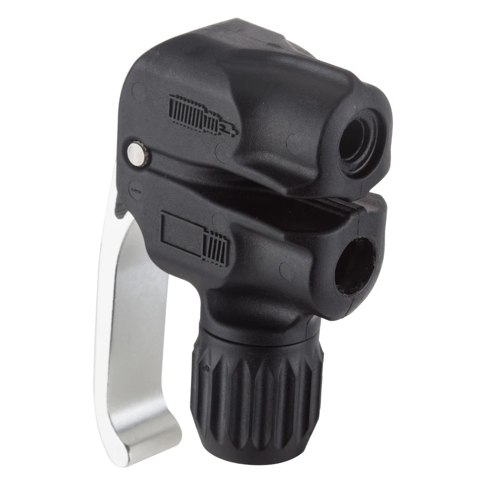 Lezyne Dual Valve Pump Head for Presta and Schrader Black