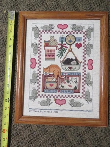 Vintage 1989 Design Works I LOVE CATS Nickerchen von Linda Coleman ~ Kreuzstich-Set #9027 - Bild 1 von 6