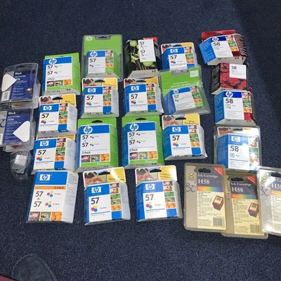HP 56, 57 & 58 - Genuine Ink Cartridge New Sealed - Lot of 30 - Out of Date  - Image 1 of 4
