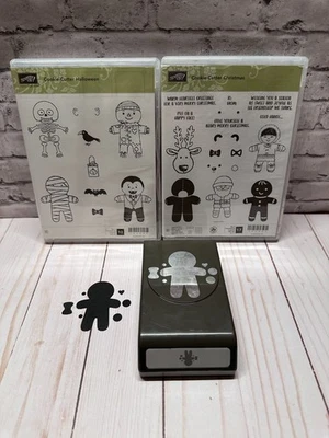 Stampin' Up! Novo Pacote de Conjuntos de Selos e Punch CORTADOR DE BISCOITOS HALLOWEEN E NATAL - Imagem 1 de 4