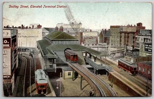 c1907 Postkarte Boston Massachusetts MA Dudley Street erhöhte Terminalstation - Bild 1 von 2