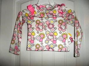 Cute Hello Kitty girls size 4 white pink ruffle rash guard NWT swim - Picture 1 of 4